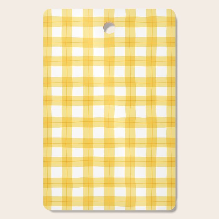 Yellow geometric plaid gingham pattern Cutting Board Gallery Image 1