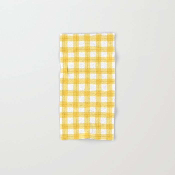 Yellow geometric plaid gingham pattern Bath Towel Gallery Image 1