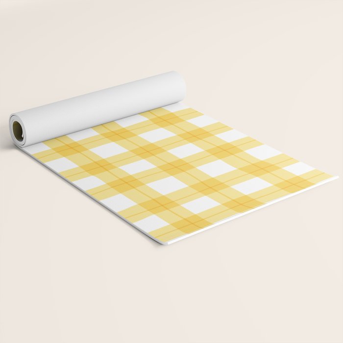Yellow geometric plaid gingham pattern Yoga Mat Gallery Image 2