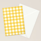 Yellow geometric plaid gingham pattern Stationery Card Gallery Image 2