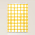 Yellow geometric plaid gingham pattern Stationery Card Gallery Image 2