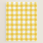 Yellow geometric plaid gingham pattern Jigsaw Puzzle Gallery Image 1