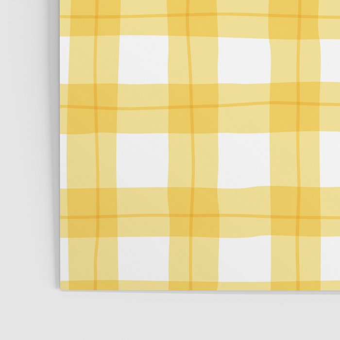 Yellow geometric plaid gingham pattern Poster Gallery Image 3