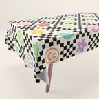 Retro Colorful Nostalgia Double Checker Tablecloth Gallery Image 1