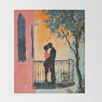 Sunset Balcony Lovers Throw Blanket Gallery Image 2