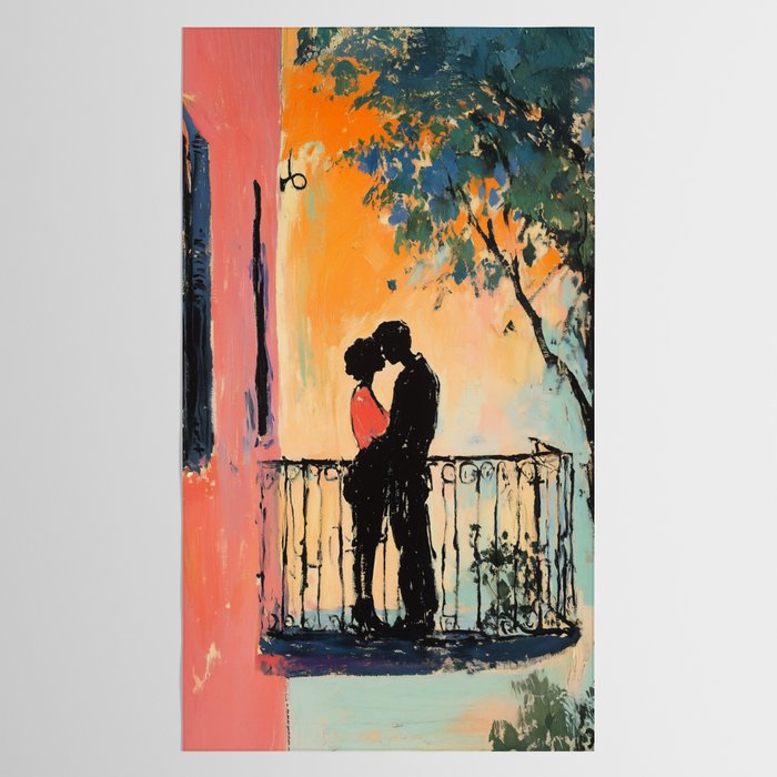 Sunset Balcony Lovers Tablecloth Gallery Image 2
