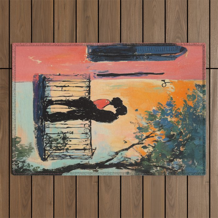Sunset Balcony Lovers Outdoor Rug Gallery Image 1