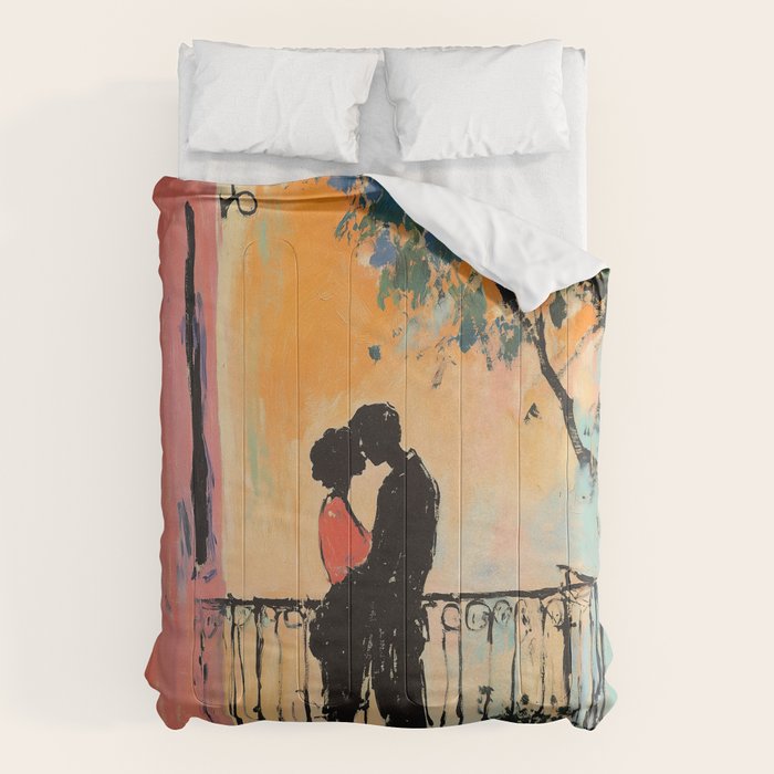 Sunset Balcony Lovers Comforter Gallery Image 1