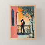 Sunset Balcony Lovers Mini Art Print Gallery Image 1