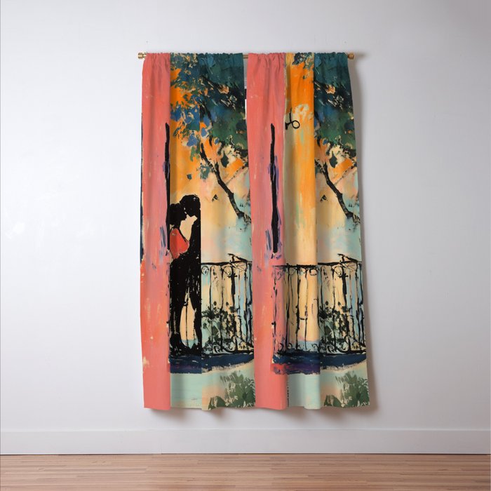 Sunset Balcony Lovers Window Curtain Gallery Image 3