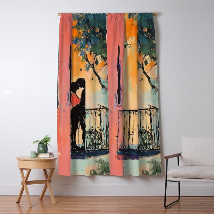 Sunset Balcony Lovers Window Curtain Gallery Image 1