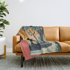 Sunset Balcony Lovers Throw Blanket Gallery Image 1