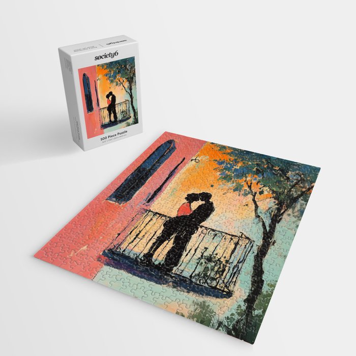 Sunset Balcony Lovers Jigsaw Puzzle Gallery Image 2