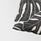 Black & White Plants / Monstera Deliciosa Pillow Sham Gallery Image 4