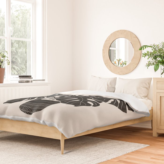 Black & White Plants / Monstera Deliciosa Duvet Cover Gallery Image 2