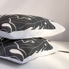 Black & White Plants / Monstera Deliciosa Pillow Sham Gallery Image 3