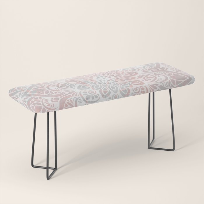 Mandala, Yoga, Love, Coral and Gray, Wall Art Boho Bench Gallery Image 1