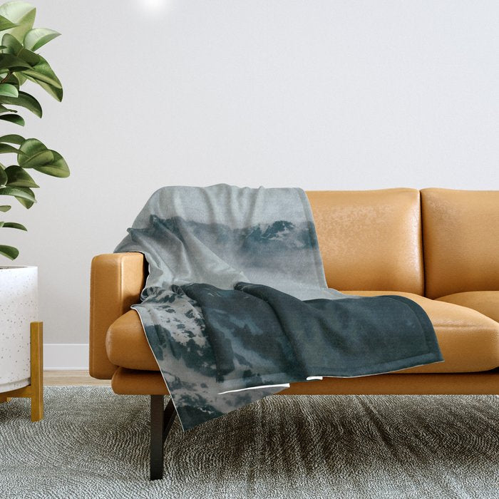 Flying Above Mountains Throw Blanket Gallery Image 1