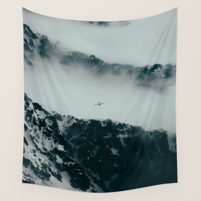 Flying Above Mountains Wall Tapestry Gallery Image 1