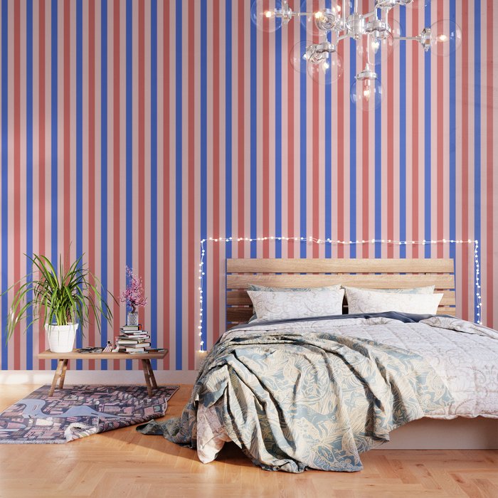 Blush and blue lines Wallpaper Gallery Image 3