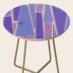 Mid Century Modern Atomic Purple Stained Glass and Stars Abstract Side Table Gallery Image 2
