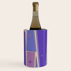 Mid Century Modern Atomic Purple Stained Glass and Stars Abstract Wine Chiller Gallery Image 3
