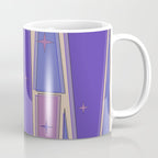 Mid Century Modern Atomic Purple Stained Glass and Stars Abstract Coffee Mug Gallery Image 1