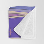 Mid Century Modern Atomic Purple Stained Glass and Stars Abstract Throw Blanket Gallery Image 3