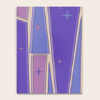 Mid Century Modern Atomic Purple Stained Glass and Stars Abstract Notebook Gallery Image 4