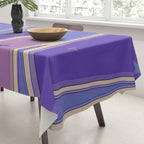 Mid Century Modern Atomic Purple Stained Glass and Stars Abstract Tablecloth Gallery Image 3