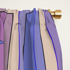Mid Century Modern Atomic Purple Stained Glass and Stars Abstract Window Curtain Gallery Image 2
