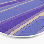 Mid Century Modern Atomic Purple Stained Glass and Stars Abstract Bath Mat Gallery Image 3