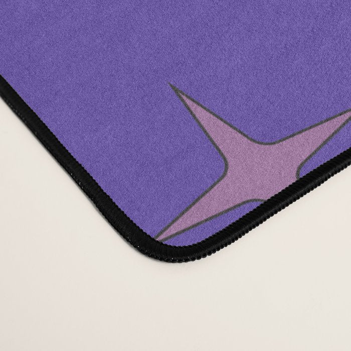 Mid Century Modern Atomic Purple Stained Glass and Stars Abstract Desk Mat Gallery Image 4