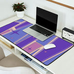 Mid Century Modern Atomic Purple Stained Glass and Stars Abstract Desk Mat Gallery Image 2