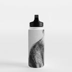 Kitten in the Beard of Old Man black and white photograph Water Bottle Gallery Image 3