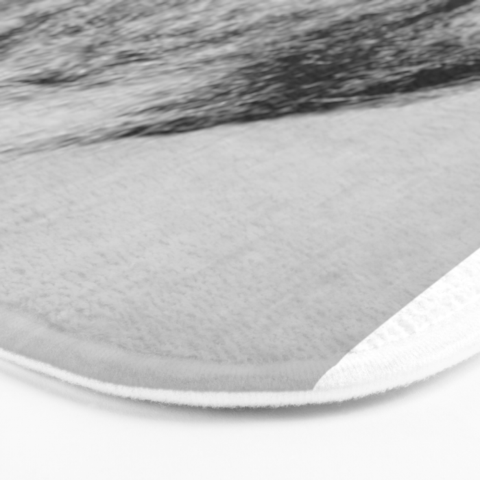 Kitten in the Beard of Old Man black and white photograph Bath Mat Gallery Image 3