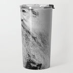 Kitten in the Beard of Old Man black and white photograph Travel Mug Gallery Image 2