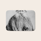 Kitten in the Beard of Old Man black and white photograph Bath Mat Gallery Image 1