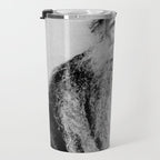 Kitten in the Beard of Old Man black and white photograph Travel Mug Gallery Image 3
