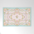  French Rococo Floral Watercolor Panel Welcome Mat Gallery Image 1