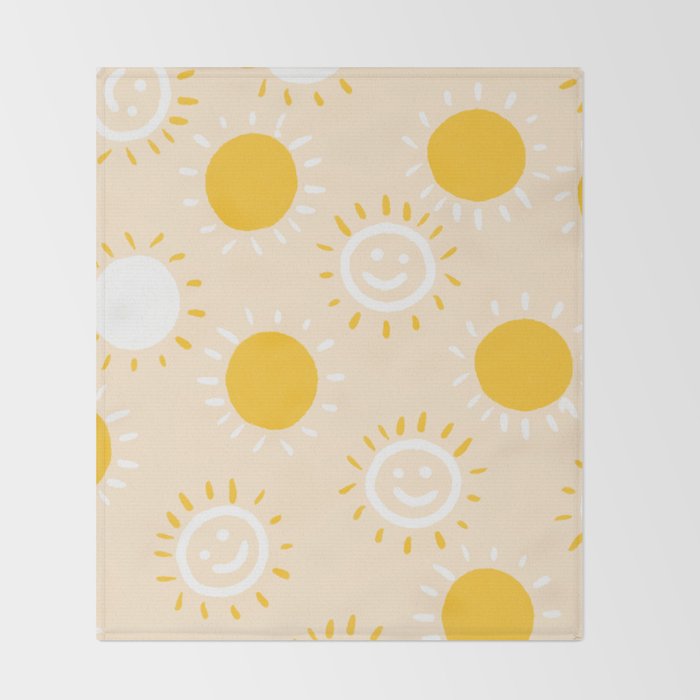 happy sunshine Throw Blanket Gallery Image 2