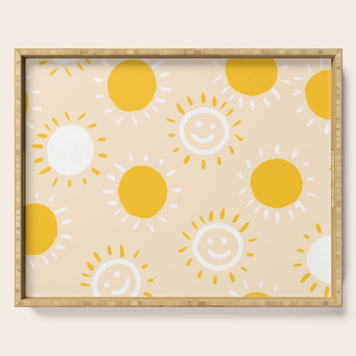 happy sunshine Serving Tray Gallery Image 1