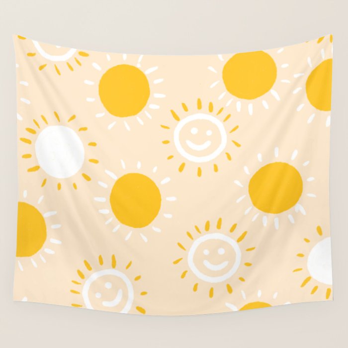 happy sunshine Wall Tapestry
