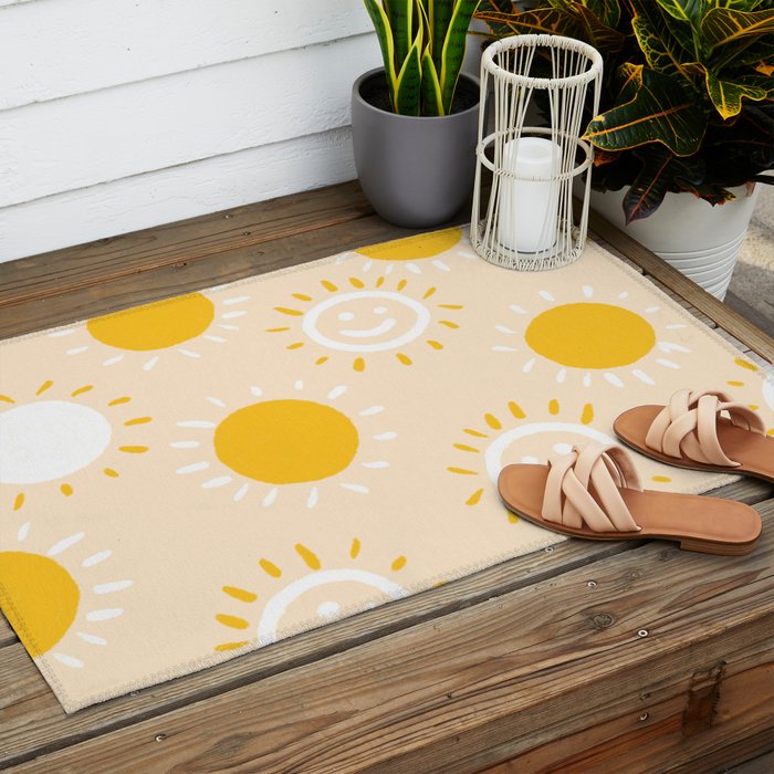 happy sunshine Outdoor Rug Gallery Image 2