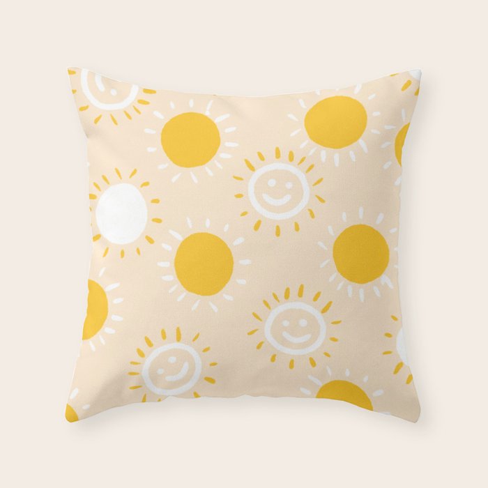 happy sunshine Throw Pillow Gallery Image 1