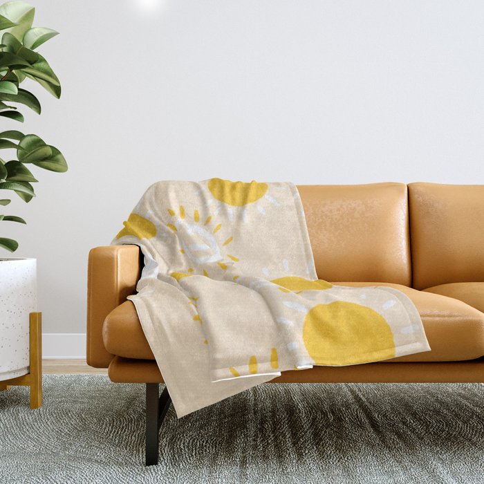 happy sunshine Throw Blanket Gallery Image 1
