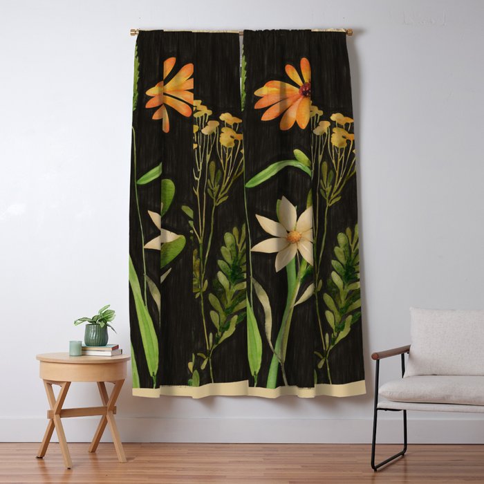 Garden Flowers 3 Window Curtain Gallery Image 1