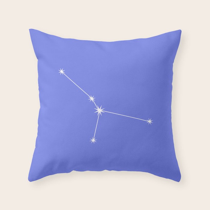 Cancer Zodiac Star Constellation Line Art Periwinkle Purple Throw Pillow Gallery Image 6