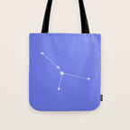 Cancer Zodiac Star Constellation Line Art Periwinkle Purple Tote Bag Gallery Image 1
