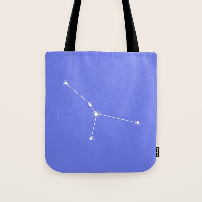 Cancer Zodiac Star Constellation Line Art Periwinkle Purple Tote Bag Gallery Image 1